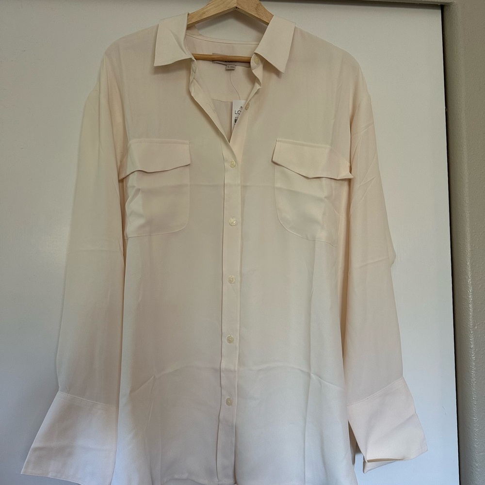 LOFT Ivory Button-Up Shirt